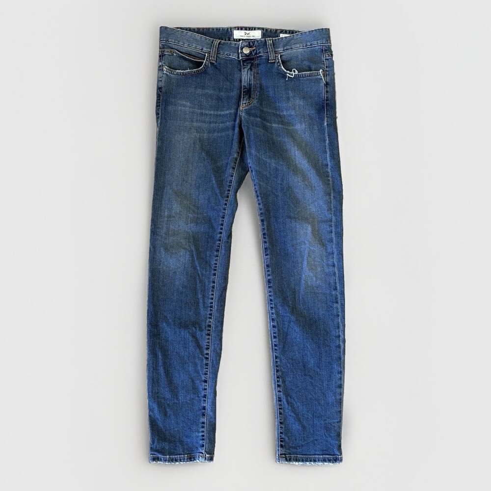 Shaft made in Italy Women’s Blue Medium Wash Denim Slim Jeans Mid Rise size 32